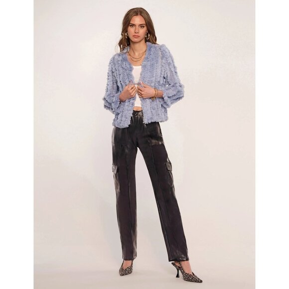 HEARTLOOM New Rosa Rabbit Fur Jacket in Harbor size Small - Picture 8 of 12